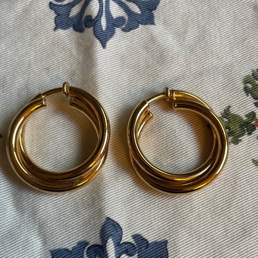 Elegant Gold Clip-On Hoop Earrings